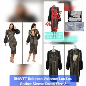 BNWTT Rebecca Vallance Lou Lou Gather Sleeve Dress Size 2
